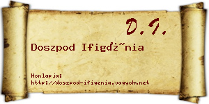 Doszpod Ifigénia névjegykártya